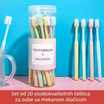 Ručna četkica za zube, mekše dlačice, paket u kanti, 20 komada, za odrasle