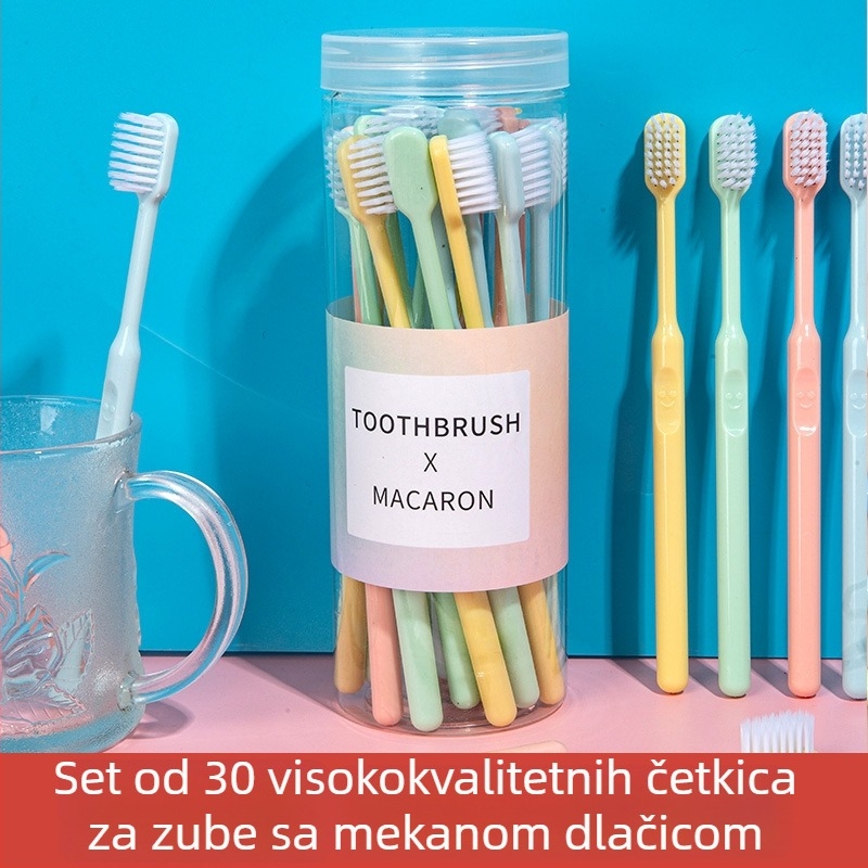Ručna četkica za zube, mekše dlačice, paket u kanti, 20 komada, za odrasle