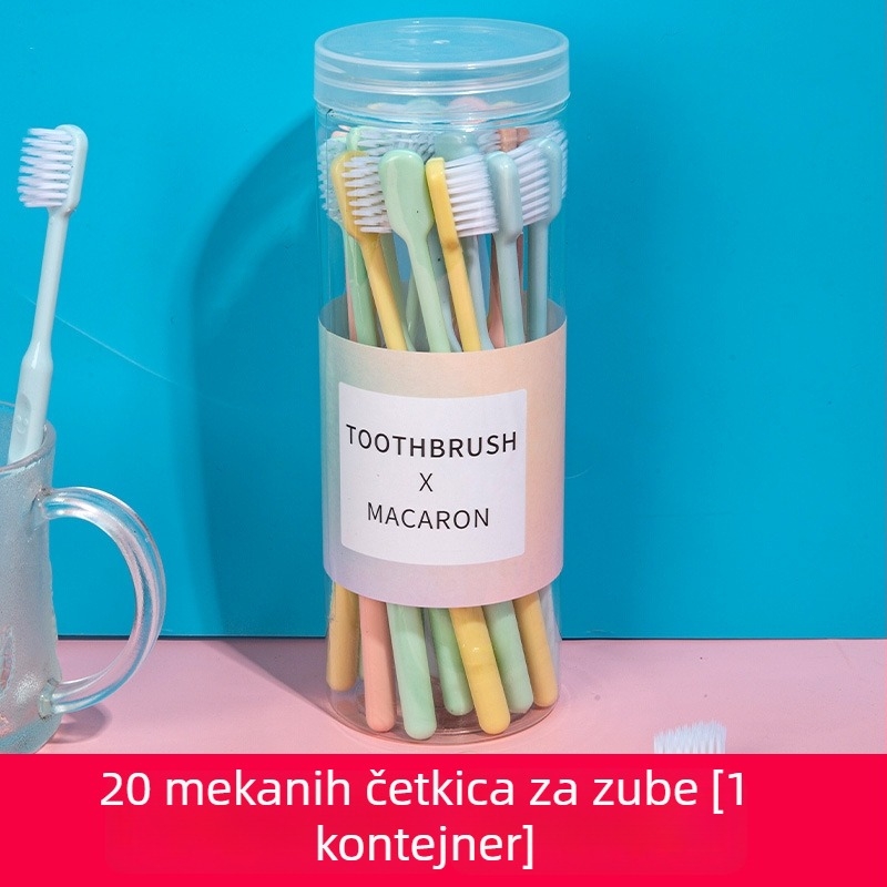 Ručna četkica za zube, mekše dlačice, paket u kanti, 20 komada, za odrasle