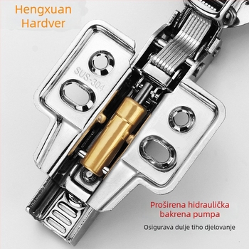 Hidraulički šarnir za ormar od nehrđajućeg čelika 201, model 920B, površina polirana i elektroplatirana