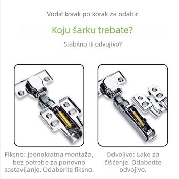 Hidraulički šarnir za ormar od nehrđajućeg čelika 201, model 920B, površina polirana i elektroplatirana