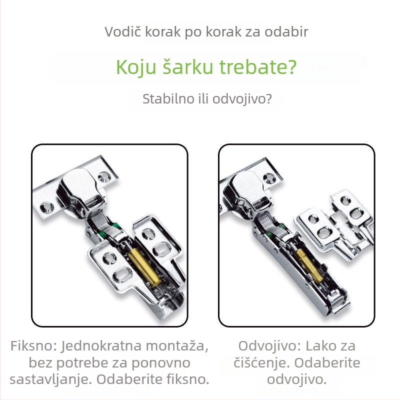Hidraulički šarnir za ormar od nehrđajućeg čelika 201, model 920B, površina polirana i elektroplatirana