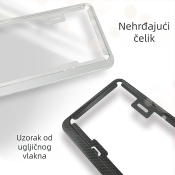 Taiwanski okvir za registarsku ploču, model XC-W270, nehrđajući čelik, Xingchang, univerzalna kompatibilnost.