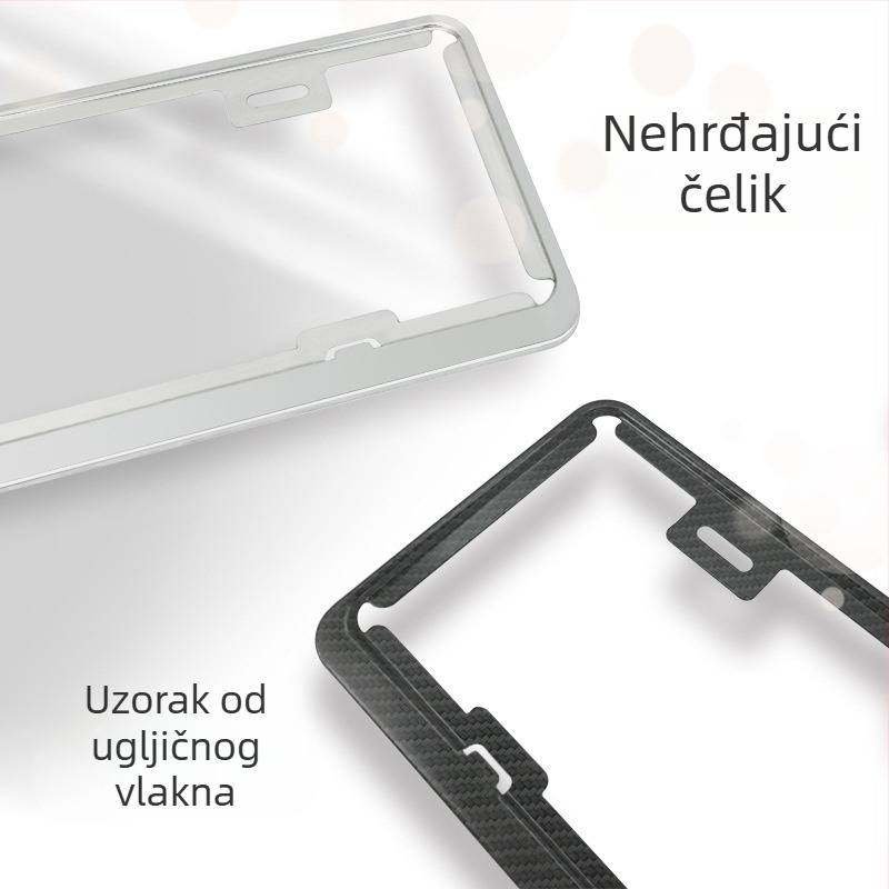 Taiwanski okvir za registarsku ploču, model XC-W270, nehrđajući čelik, Xingchang, univerzalna kompatibilnost.