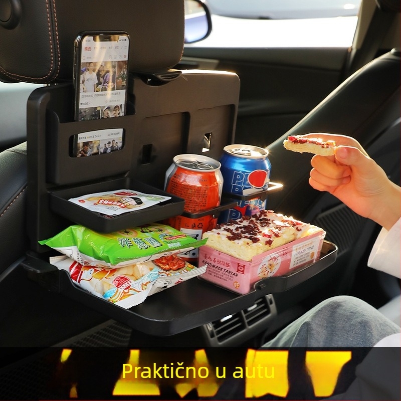 Sklopivi stol za stražnju sjedalu automobila, ABS materijal, model T01, držač za naslon sjedala, nosač za prijenosno računalo, licencirana privatna marka