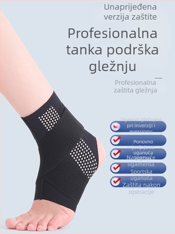 Podrška gležnju — protiv uganuća, oporavak od ozljede (materijal: spandex; zaštitna zona: gležanj; kategorija: podrška gležnju; primjenjivi sportovi: košarka, trčanje, nogomet)