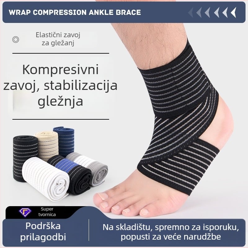Gležanjska ortoza s pamukom i elastanskim vlaknom – zaštita gležnja, za nogomet, trčanje i planinarenje (Materijal: pamuk + elastansko vlakno; Zaštitni dio: gležanj; Kategorija: gležnja ortoza; Primjenjivi sportovi: nogomet; Pogodno za trčanje, planinarenj