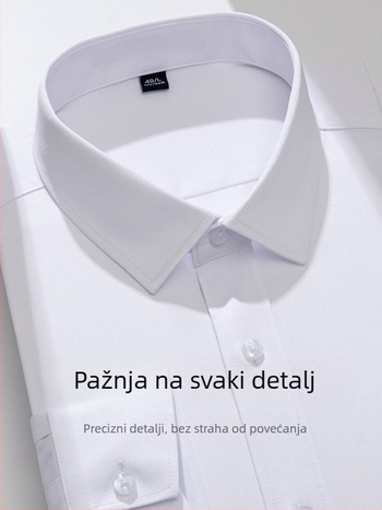 Muška košulja s dugim rukavima, slim-fit, bez nabora, prozračna mješavina poliestera 92,6%