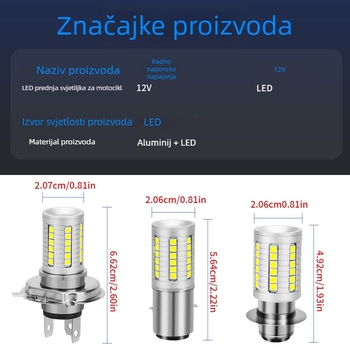 Prednja LED svjetla za motocikl — model motor225, 12V, LED izvor svjetla, vijek trajanja 50.000 sati