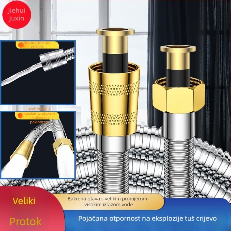 Tuš crijevo - Visoki protok, nehrđajući čelik, Ručna ugradnja (Nazivni tlak 1.6 MPa)
