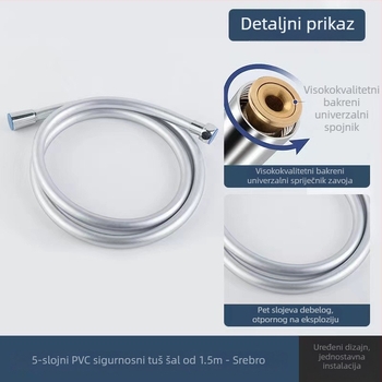 Huixin HX-8171 PVC tuš cijev, fleksibilna, otporna na visoke temperature, anti-burst, ručna ugradnja