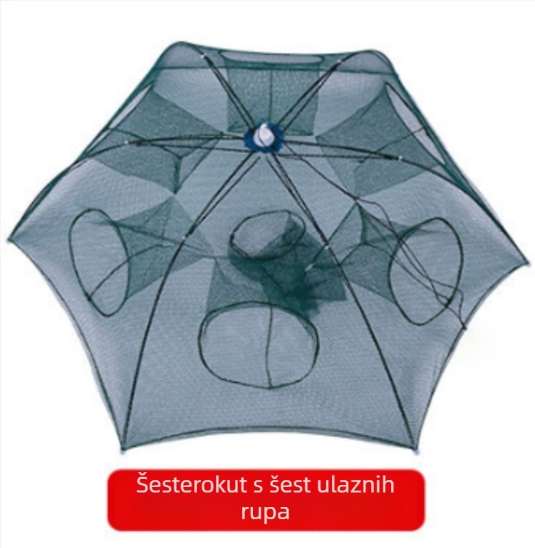 Sklopiva mrežasta kavezica za škampe - mreža, model HNYJ-00, za vanjsku upotrebu, pogodno za škampe, rakove, ribu, jastoge i krabe