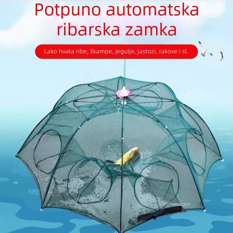 Sklopiva mrežasta kavezica za škampe - mreža, model HNYJ-00, za vanjsku upotrebu, pogodno za škampe, rakove, ribu, jastoge i krabe