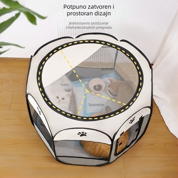 Qi oh Mačje gnijezdo u zatvorenoj šatoru s osmerokutnim ogradom, Oxford tkanina