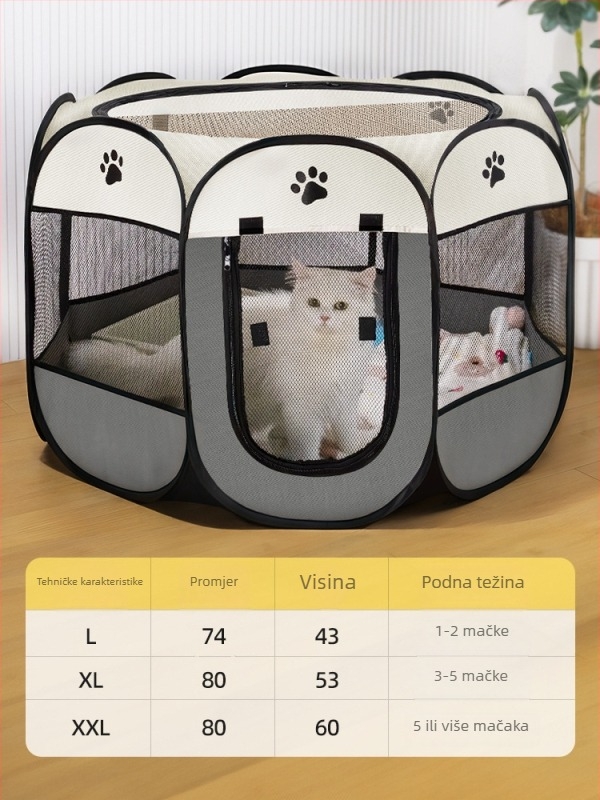 Qi oh Mačje gnijezdo u zatvorenoj šatoru s osmerokutnim ogradom, Oxford tkanina