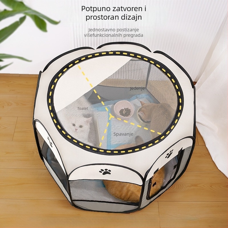 Qi oh Mačje gnijezdo u zatvorenoj šatoru s osmerokutnim ogradom, Oxford tkanina