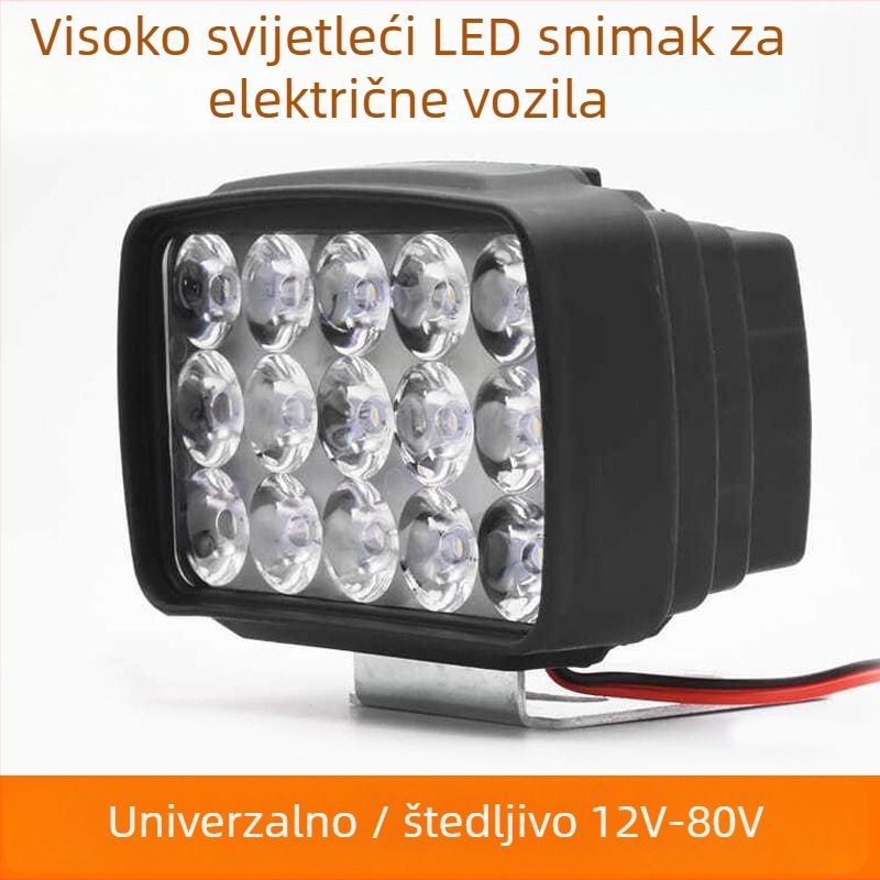 LED spot svjetlo prednje svjetlo za električni skuter i motocikl, 12-84V, 15 LED, 15W, plastično kućište
