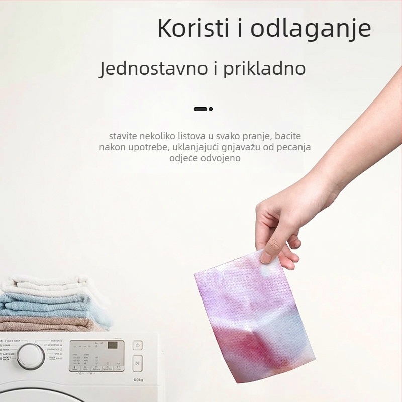 jiffine Listovi za apsorpciju boje za pranje, 50 komada, sprječavaju transfer boje, Kućna upotreba