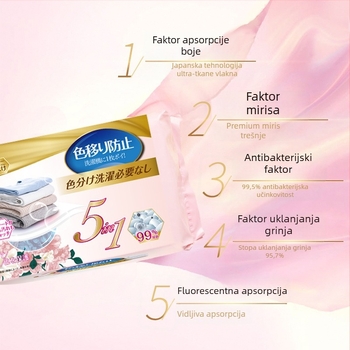 Wordlife Listovi za apsorpciju boja za rublje, 60 listova po paketu, 48 paketa u kutiji