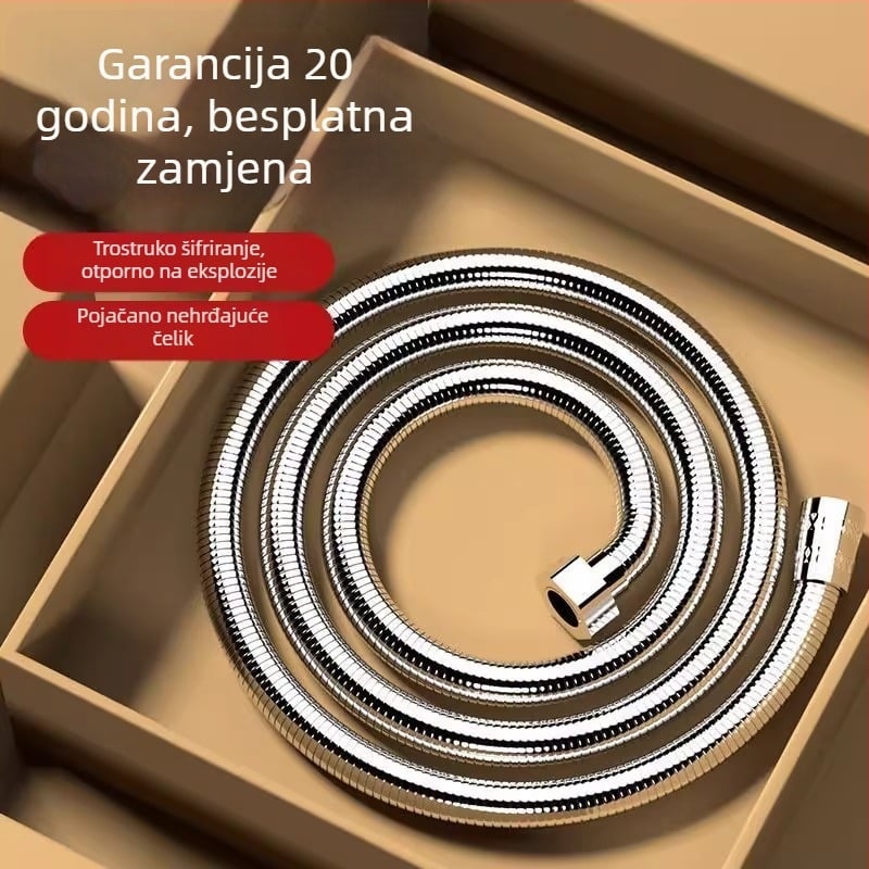 Tuš crijevo – otporno na kidanje, nehrđajući čelik, izvlačno, univerzalni priključci