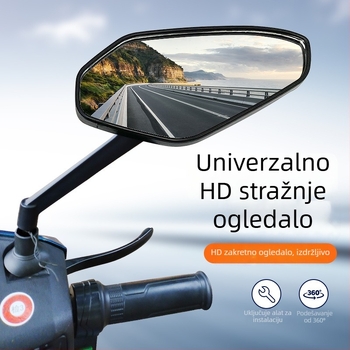 Univerzalni retrovizor za električno bicikl, električni skeuter i motocikl — okrugla površina ogledala, pričvršćivanje na desnu nit, off-road upotreba