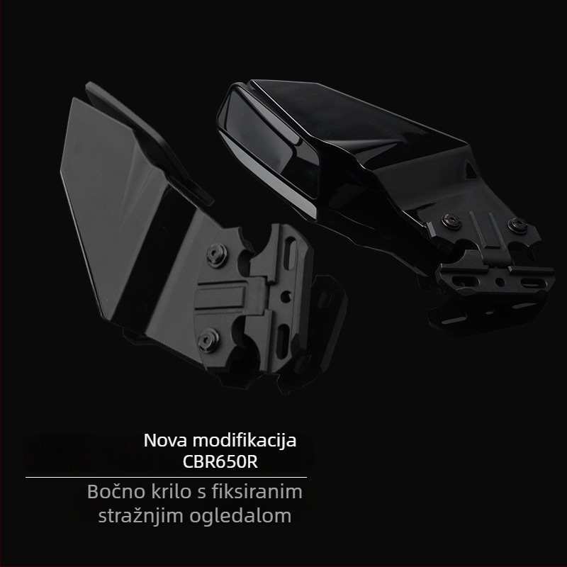 Motociklističko retrovizor s fiksnim krilom | Materijal: plast + aluminijska legura | Oblik prozora: kvadratni | Instalacija: ortodontska | Kompatibilni modeli: Honda CBR650R/500R/400R Kaiyue 321RR