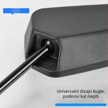 Konveksni retrovizor za skutere s anti-refleksijom; materijal: plast+staklo; navoj 8 mm; kompatibilan Xiaoniu/Yadea No.9 električnim skuterima