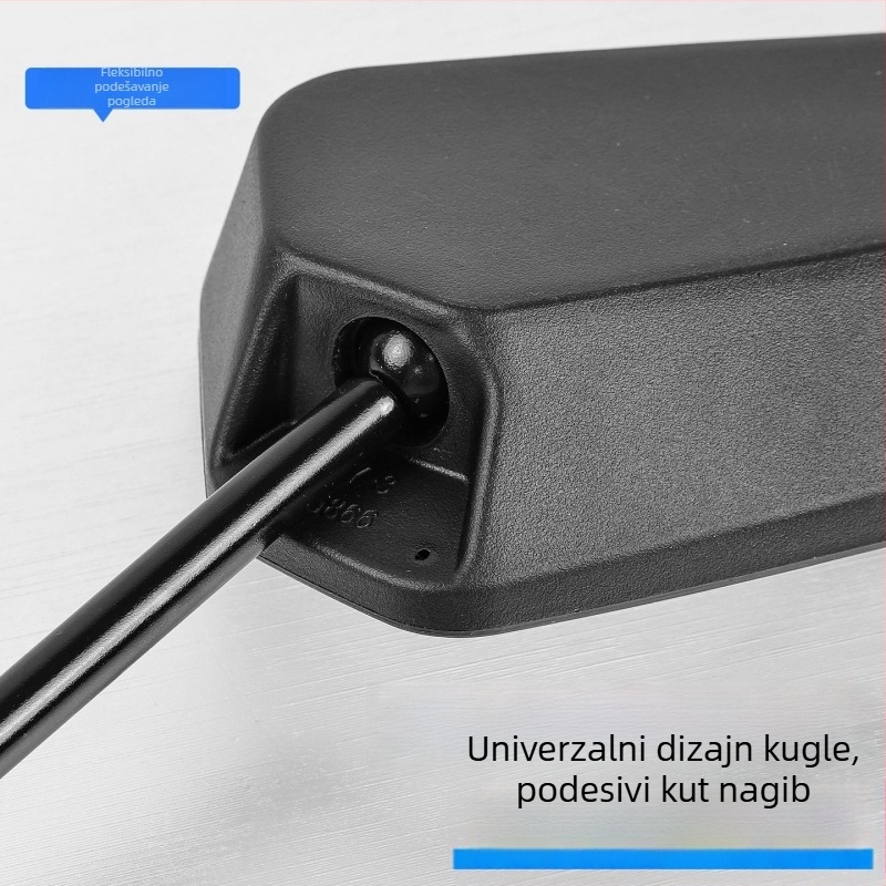 Konveksni retrovizor za skutere s anti-refleksijom; materijal: plast+staklo; navoj 8 mm; kompatibilan Xiaoniu/Yadea No.9 električnim skuterima