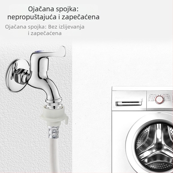 Cijev dovoda vode za perilicu rublja – produljenje protiv pada, 4-žični navoj, PVC/nerđajući čelik, model 00261, ručna ugradnja