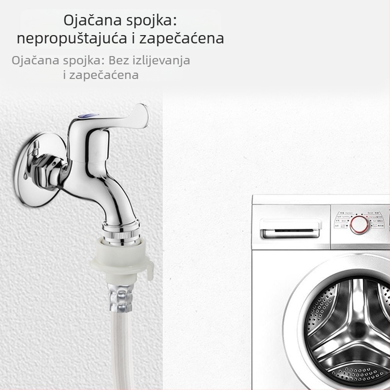 Cijev dovoda vode za perilicu rublja – produljenje protiv pada, 4-žični navoj, PVC/nerđajući čelik, model 00261, ručna ugradnja