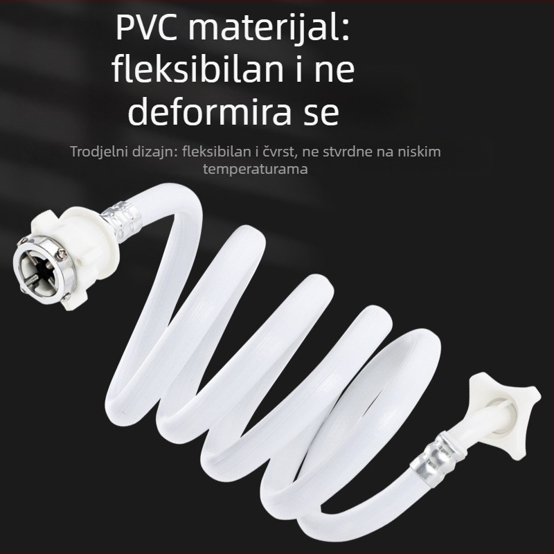Cijev dovoda vode za perilicu rublja – produljenje protiv pada, 4-žični navoj, PVC/nerđajući čelik, model 00261, ručna ugradnja