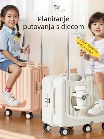 Dječji kovčeg za sjedenje s 360° kotačićima, ABS+PC materijal, zatvaranje na zip, unisex, 3 kg