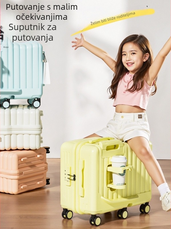 Dječji kovčeg za sjedenje s 360° kotačićima, ABS+PC materijal, zatvaranje na zip, unisex, 3 kg