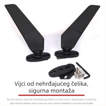 Motociklističko retrovizor s integriranim signalom, kvadratno ogledalo, aluminijska legura, model 32352656.