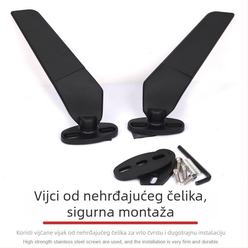 Motociklističko retrovizor s integriranim signalom, kvadratno ogledalo, aluminijska legura, model 32352656.