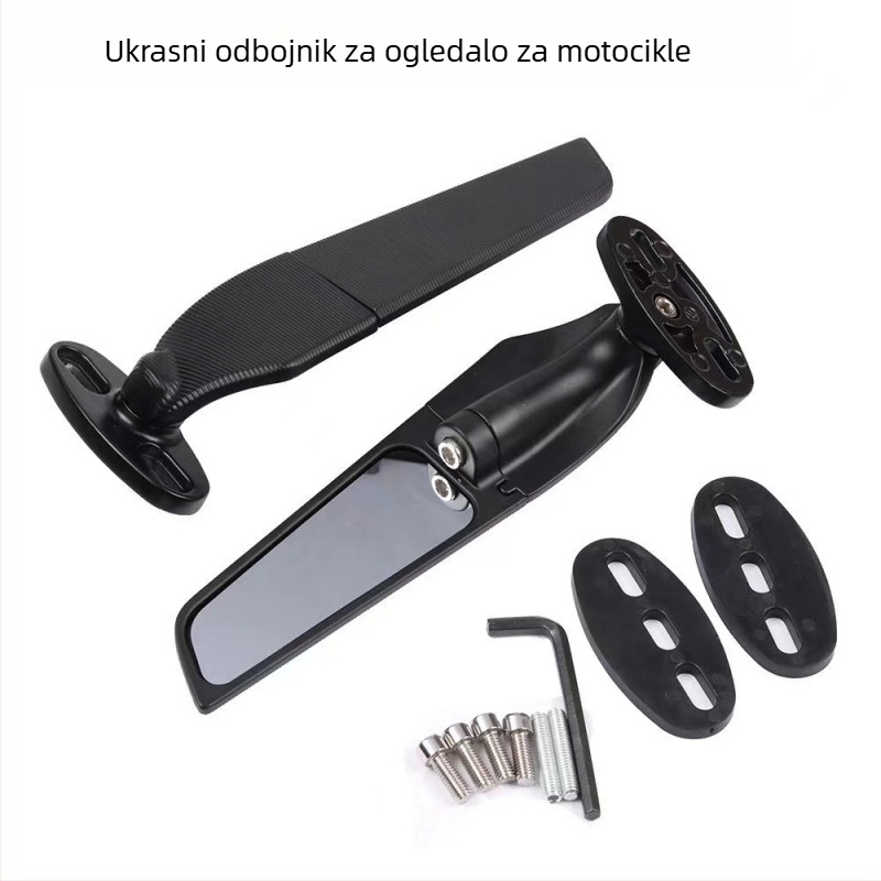 Motociklističko retrovizor s integriranim signalom, kvadratno ogledalo, aluminijska legura, model 32352656.
