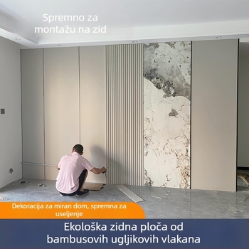 Zidni panel od bambusovih vlakana s drvenim premazom — karbon kristal ploča, besprijekorna dekorativna površina, vodootporni unutarnji pozadinski zid