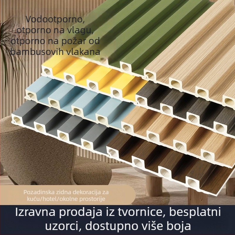 Grille zidni panel od ekološkog drveta s PVC šupljim dizajnom, model Grille, stil: Grille, američki, novi kineski, moderni minimalistički, za pozadinu TV-a i stropova