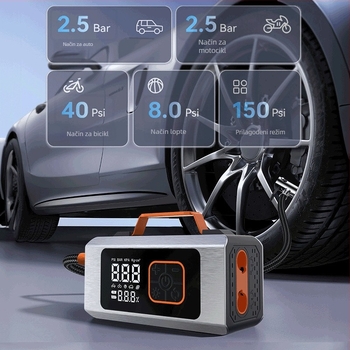 All-in-One za auto: Hitni startač s visokim kapacitetom, usisivač prašine i pumpa za nadimanje, ulaz 14,8V, izlaz 12V, Cross-border Qualification, 3C certifikat 2025200914003294