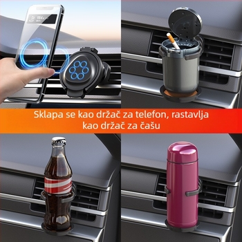 Skrećeni držač čaše za automobil za otvor za ventilaciju s magnetskom konstrukcijom | Materijal: ABS + magnet | Model Y-918 | Kompatibilan s otvorima za ventilaciju