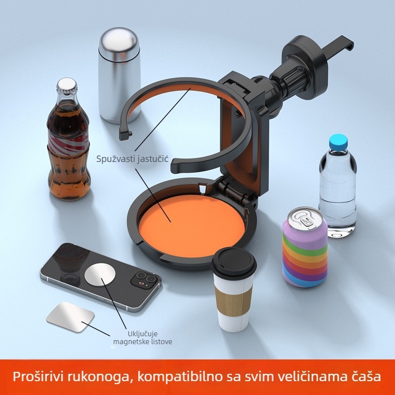 Skrećeni držač čaše za automobil za otvor za ventilaciju s magnetskom konstrukcijom | Materijal: ABS + magnet | Model Y-918 | Kompatibilan s otvorima za ventilaciju