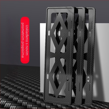 Okvir za registarsku pločicu automobila, ABS plastika, univerzalni, prilagodljiva obrada, za fiksno pričvršćivanje pločice