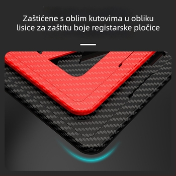 Okvir za registarsku pločicu automobila, ABS plastika, univerzalni, prilagodljiva obrada, za fiksno pričvršćivanje pločice