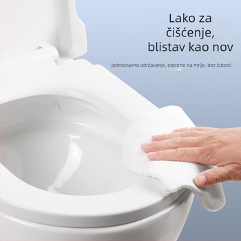 Poklopac za WC, debeli, otporan na lomljenje, meko zatvaranje, oblik U- ili V-oblika, PP materijal, prilagodljiva udaljenost rupa 13–17 mm.