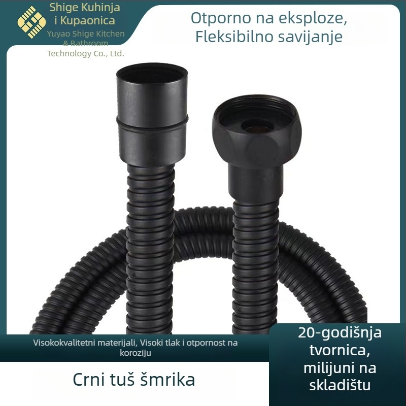 Tuš crijev i univerzalna tuš glava – nehrđajući čelik, 1,6 MPa, 0–100°C, Model 4 točke, Ručna ugradnja