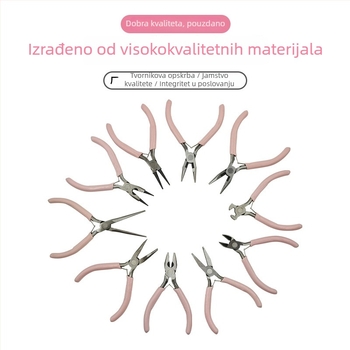 Set klešta za nakit: višenamjenski klešti s iglastim nosom, okruglim nosom i dijagonalnim nosom; visokougljična čelika; za skidanje izolacije s žice