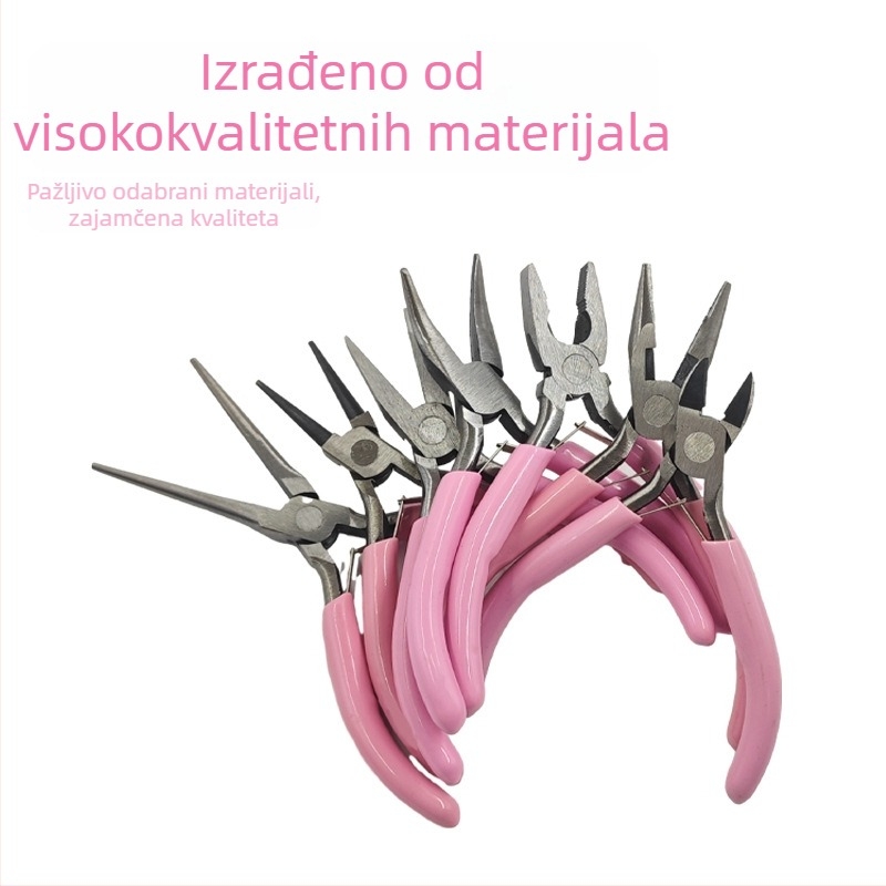 Set klešta za nakit: višenamjenski klešti s iglastim nosom, okruglim nosom i dijagonalnim nosom; visokougljična čelika; za skidanje izolacije s žice