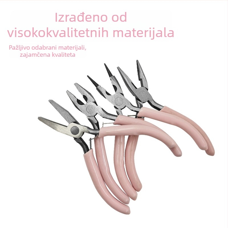 Set klešta za nakit: višenamjenski klešti s iglastim nosom, okruglim nosom i dijagonalnim nosom; visokougljična čelika; za skidanje izolacije s žice