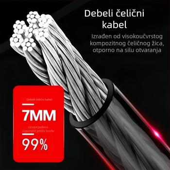 Univerzalna lančana sigurnosna brava za bicikl i motocikl, bez marke, minimalistički stil, neprilagodljivo