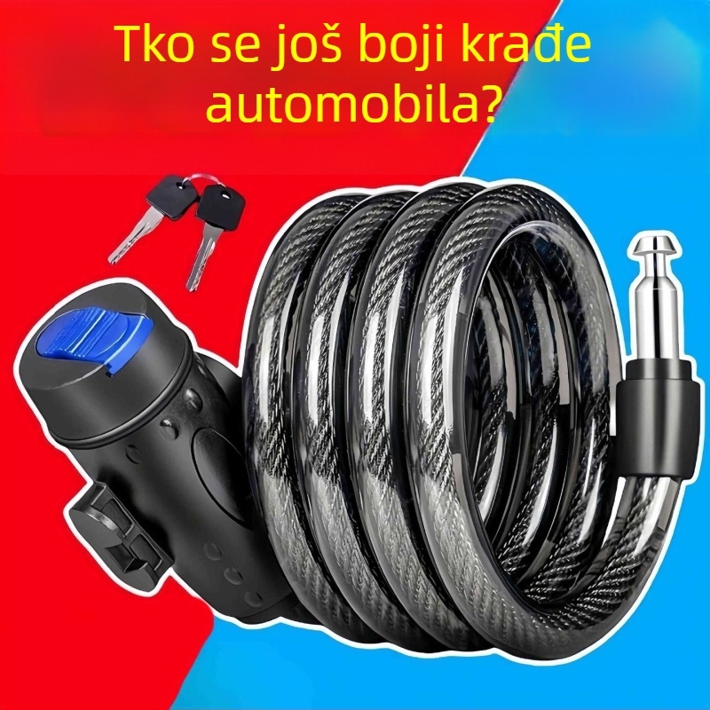 Univerzalna lančana sigurnosna brava za bicikl i motocikl, bez marke, minimalistički stil, neprilagodljivo